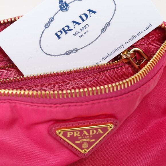 Prada Vintage Fuschia Pink Tessuto Nylon Wristlet Pouch - Picture 12 of 12
